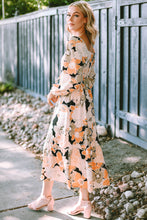 Load image into Gallery viewer, Tie Waist Puff Sleeve Bold Floral Maxi Dress. (SPI)