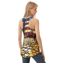 Load image into Gallery viewer, American Flag and Gold Womens All Over Print Vest