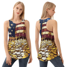 Load image into Gallery viewer, American Flag and Gold Womens All Over Print Vest