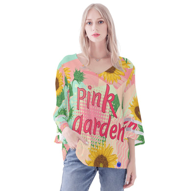 PINK garden Womens Puff Sleeve Blouse