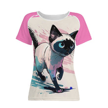 Load image into Gallery viewer, Siamese Kitty Womens All-Over Print T shirt