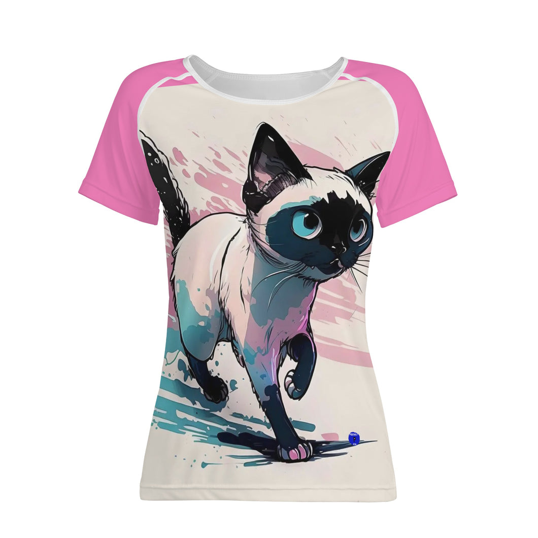 Siamese Kitty Womens All-Over Print T shirt