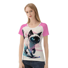 Load image into Gallery viewer, Siamese Kitty Womens All-Over Print T shirt