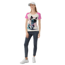 Load image into Gallery viewer, Siamese Kitty Womens All-Over Print T shirt