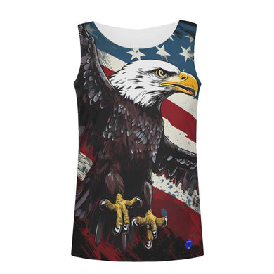 Eagle American Flag BG Print Mens Tank Top