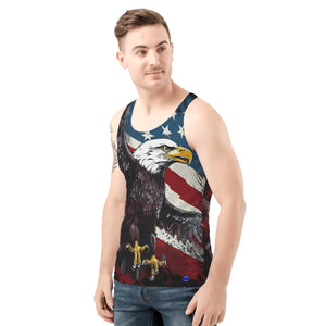 Eagle American Flag BG Print Mens Tank Top