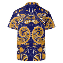 Load image into Gallery viewer, Orange Azect D, Navy B Mens All Over Print Casual Hawaiian Shirt