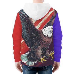 Eagle American Flag BG Print Mens Classic Zip Hoodie