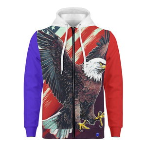 Eagle American Flag BG Print Mens Classic Zip Hoodie