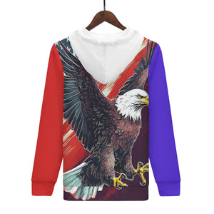 Eagle American Flag BG Print Mens Classic Zip Hoodie