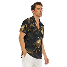 Load image into Gallery viewer, Gold flower Print Men&#39;s Deep V-neck Short Sleeve T-shirt (SPI)