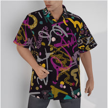 Load image into Gallery viewer, Geometric equations print   Men&#39;s Hawaiian Shirt With Button Closure. (SPI)