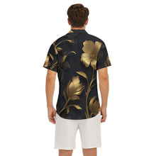 Load image into Gallery viewer, Gold flower Print Men&#39;s Deep V-neck Short Sleeve T-shirt (SPI)