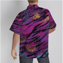 Load image into Gallery viewer, Purple zebra art Men&#39;s Hawaiian Shirt With Button Closure. (SPI)