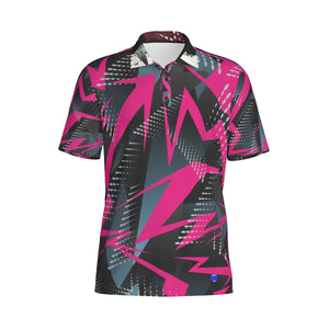 Purple crooked arrows Print Men's Polo Collar Jersey. (SPI)