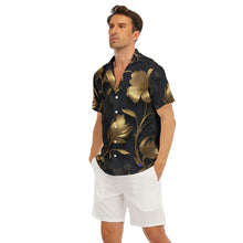 Load image into Gallery viewer, Gold flower Print Men&#39;s Deep V-neck Short Sleeve T-shirt (SPI)