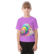 Load image into Gallery viewer, Rainbow snail Kid&#39;s Raglan Sleeve T-shirt