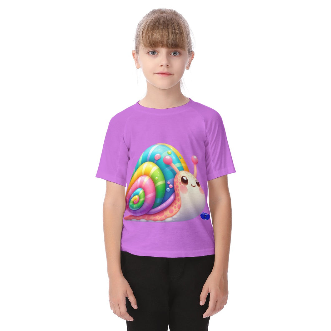 Rainbow snail Kid's Raglan Sleeve T-shirt