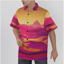 Load image into Gallery viewer, Gradient Landscape Print Men&#39;s Hawaiian Shirt With Button Closure. (SPI)