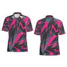 Load image into Gallery viewer, Purple crooked arrows Print Men&#39;s Polo Collar Jersey. (SPI)