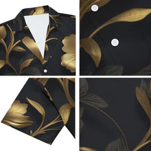 Load image into Gallery viewer, Gold flower Print Men&#39;s Deep V-neck Short Sleeve T-shirt (SPI)