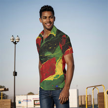 Load image into Gallery viewer, BHM Marble Print Men&#39;s Shirt. (SPI)