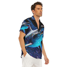 Load image into Gallery viewer, Shark Lurking Men&#39;s Deep V-neck Short Sleeve T-shirt. (SPI)