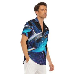 Shark Lurking Men's Deep V-neck Short Sleeve T-shirt. (SPI)