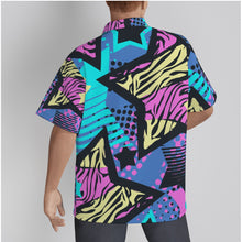 Load image into Gallery viewer, Graffiti art zebra striped stars D Print Men&#39;s Hawaiian Shirt With Button Closure. (SPI)