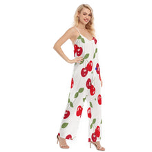 Load image into Gallery viewer, Cherry All-Over Print Women&#39;s Loose Cami Jumpsuit