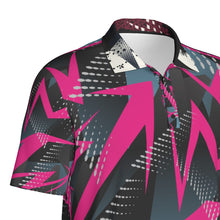 Load image into Gallery viewer, Purple crooked arrows Print Men&#39;s Polo Collar Jersey. (SPI)