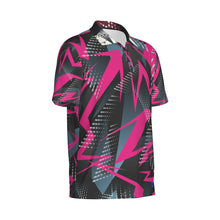 Load image into Gallery viewer, Purple crooked arrows Print Men&#39;s Polo Collar Jersey. (SPI)