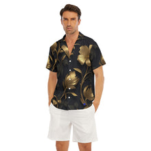 Load image into Gallery viewer, Gold flower Print Men&#39;s Deep V-neck Short Sleeve T-shirt (SPI)