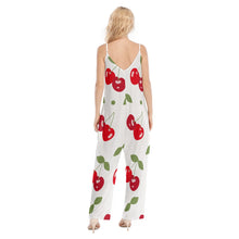 Load image into Gallery viewer, Cherry All-Over Print Women&#39;s Loose Cami Jumpsuit