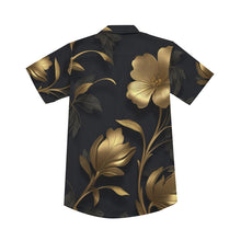 Load image into Gallery viewer, Gold flower Print Men&#39;s Deep V-neck Short Sleeve T-shirt (SPI)