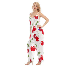 Load image into Gallery viewer, Cherry All-Over Print Women&#39;s Loose Cami Jumpsuit