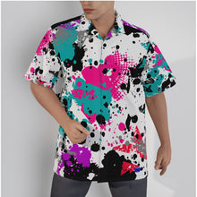 Load image into Gallery viewer, Art Splat Print Men&#39;s Hawaiian Shirt With Button Closure