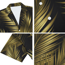 Load image into Gallery viewer, Gold Palm leaf Print Men&#39;s Deep V-neck Short Sleeve T-shirt. (SPI)