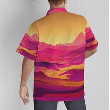 Load image into Gallery viewer, Gradient Landscape Print Men&#39;s Hawaiian Shirt With Button Closure. (SPI)