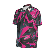 Load image into Gallery viewer, Purple crooked arrows Print Men&#39;s Polo Collar Jersey. (SPI)