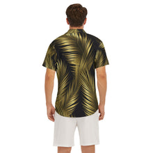 Load image into Gallery viewer, Gold Palm leaf Print Men&#39;s Deep V-neck Short Sleeve T-shirt. (SPI)