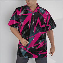 Load image into Gallery viewer, Static purple arrows Print Men&#39;s Hawaiian Shirt With Button Closure.(SPI)