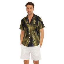 Load image into Gallery viewer, Gold Palm leaf Print Men&#39;s Deep V-neck Short Sleeve T-shirt. (SPI)