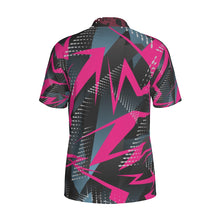 Load image into Gallery viewer, Purple crooked arrows Print Men&#39;s Polo Collar Jersey. (SPI)