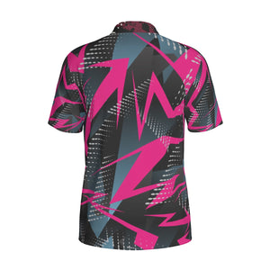 Purple crooked arrows Print Men's Polo Collar Jersey. (SPI)