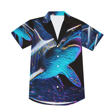 Load image into Gallery viewer, Shark Lurking Men&#39;s Deep V-neck Short Sleeve T-shirt. (SPI)