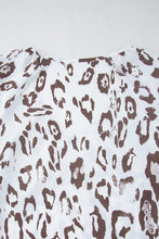 Load image into Gallery viewer, Khaki Leopard Print Ruched V Neck 3/4 Sleeve Blouse. (SPI)