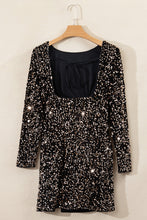 Load image into Gallery viewer, Chestnut Sequin Crew Neck Long Sleeve Bodycon Dress. (SPI)