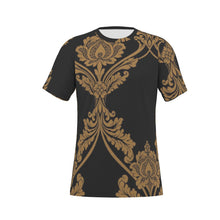 Load image into Gallery viewer, Gold Damask D Print Men&#39;s O-Neck T-Shirt. (SPI)