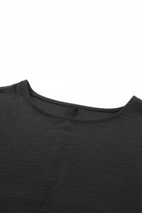 Women Black Smocked Wrist Shift Top. (SPI)